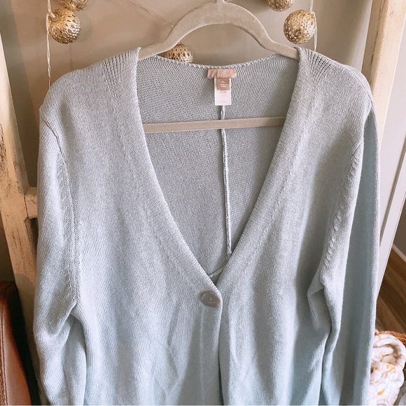 J Jill Grey Cardigan Sweater Size XL - Picture 2 of 9
